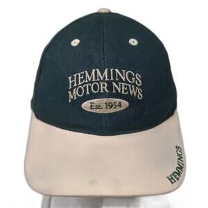 Hemmings Motor News Baseball Cap Green Beige Strapback Hat USA Flag